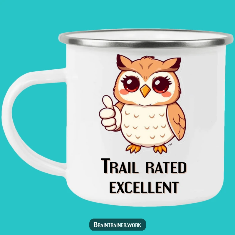 Funny Kawaii Owl Thumbs Up Camp Mug - Hilarious Adventure Gift!