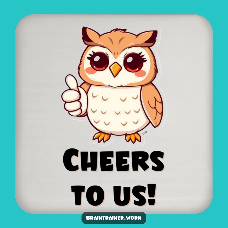 Funny Kawaii Owl Thumbs Up Coaster Set - Hilarious Protection for Happy Tables!