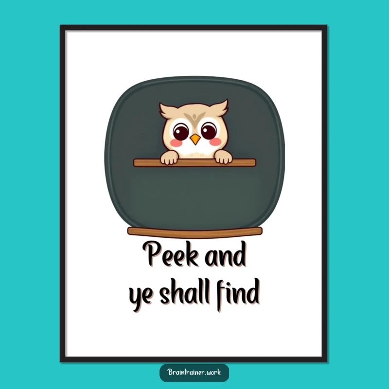 Funny Kawaii Owl Chalkboard Poster - Hilarious Wall Art for Classrooms!