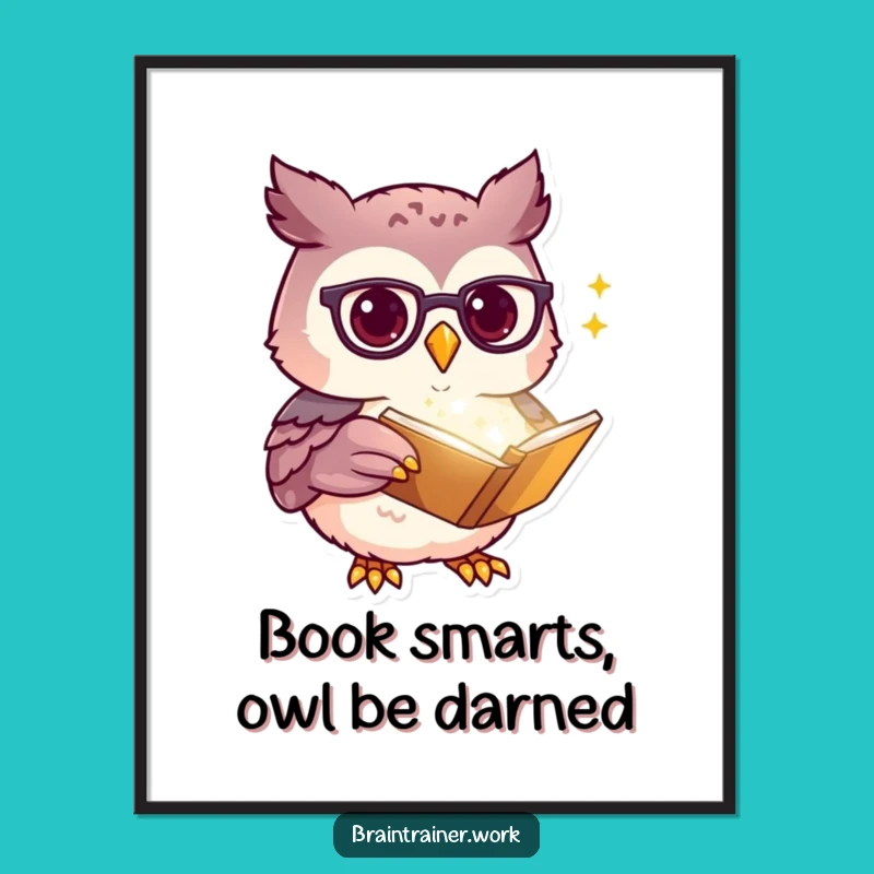Free Printable Wall Art: Funny Scholar Owl Study Design, Downloadable & Print at Home