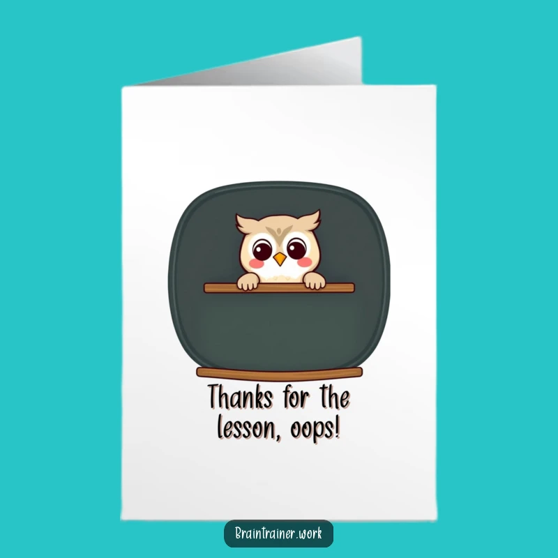 Free Printable Thank You Card: Funny Owl Chalkboard Note, Downloadable & Print at Home
