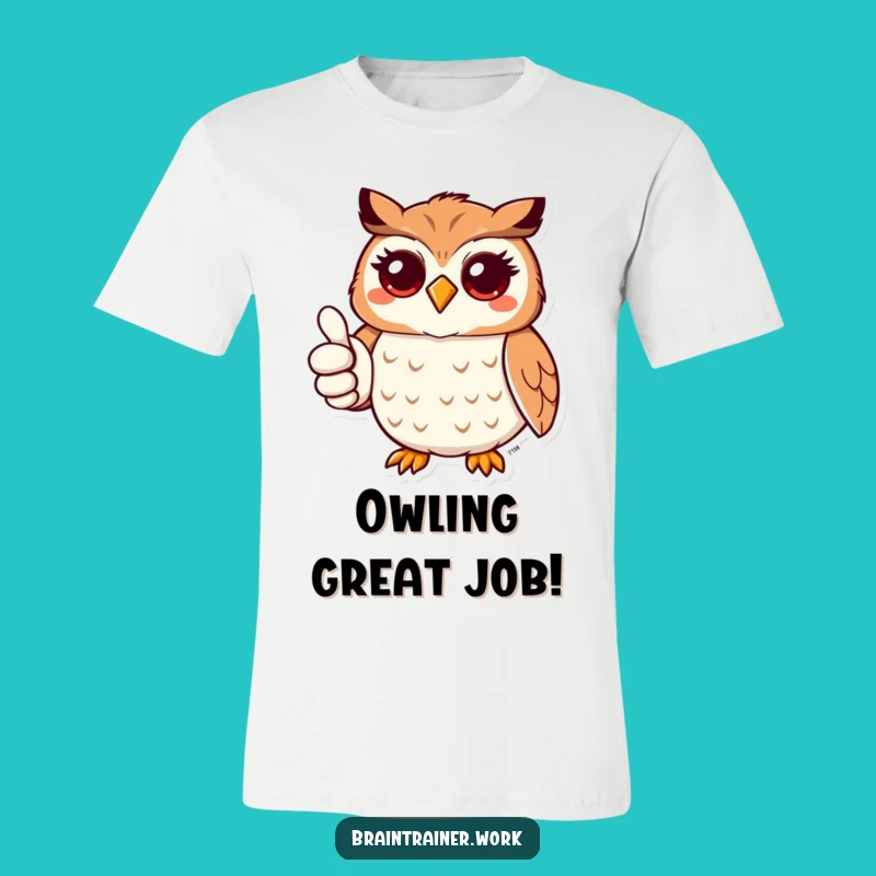 Funny Kawaii Owl Thumbs Up Tee - Hilarious & Positive Gift!